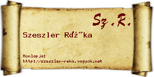 Szeszler Réka névjegykártya